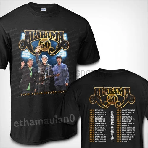 Alabama Band 50th Anniversary Tour 2019 T shirt S to 3XL MENin T