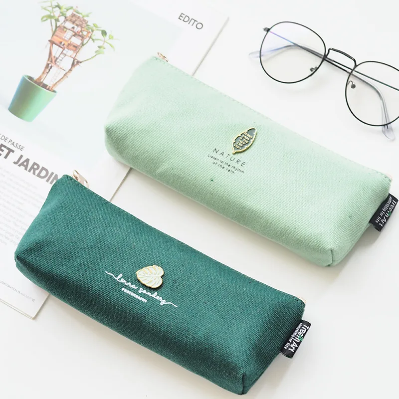 

student creative stationery Palm leaf series 2 inverted trapezoidal pencil case