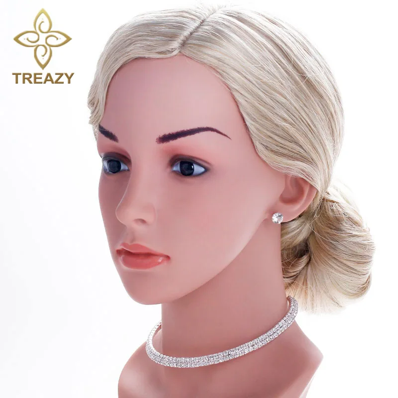Классические бриллиантовые серьги и браслет TREAZY Свадебные Ювелирные наборы в
