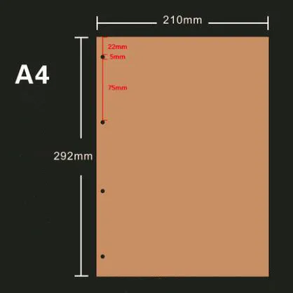 11 отверстий A4 блокнот бумага используется для 2 3 4 отверстия связующего, крафт выстроились пустой A4 - Цвет: kraft blank 4 holes