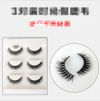 

3 pairs /set 3D False Eyelashes Messy Cross Thick Natural Fake Eye Lashes Professional Makeup Tips Big eye Long False Eye Lashes