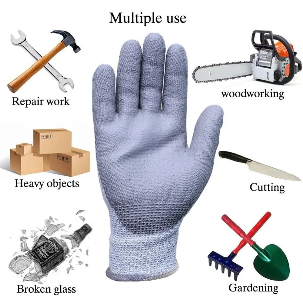 Antscope защитные перчатки PE окунутые полиуретановые перчатки анти-резка 5 ударопрочные износостойкие деревообрабатывающие перчатки 30