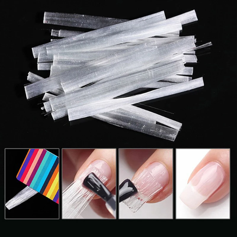 

10pcs Nail Art Fiberglass For UV Gel DIY Nails White Acrylic Nail Extension Tips With Scraper DIY Nail Spa Tool