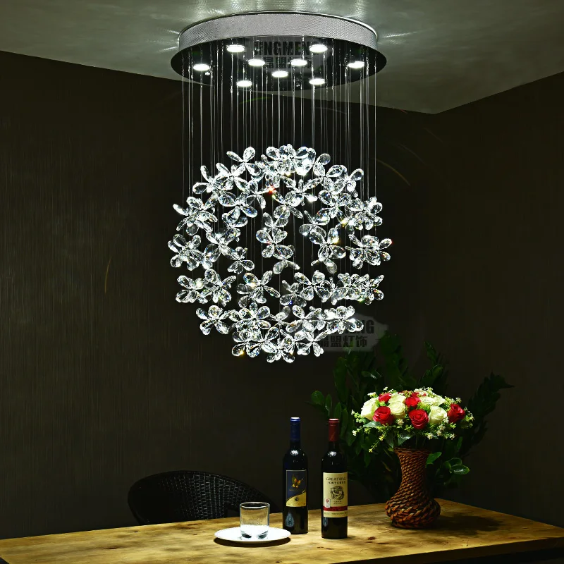 

Crystal combination pendant lamp simple modern creative personality round the living room restaurant Au bedroom lamp