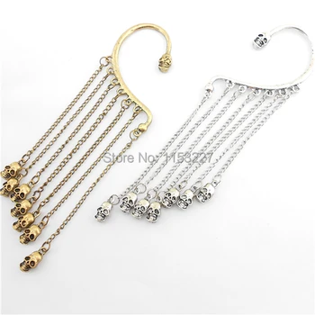 

Sell by Lot Punk style Skull TASSEL Bronze shape ear hook earrings spike types