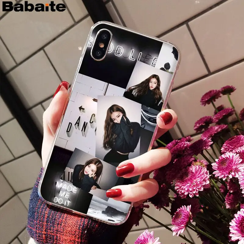 Babaite BLACKPINK ROSE Kpop DIY Painted Beautiful Phone Accessories Case for iPhone 8 7 6 6S Plus X XS MAX 5 5S SE XR Cellphones