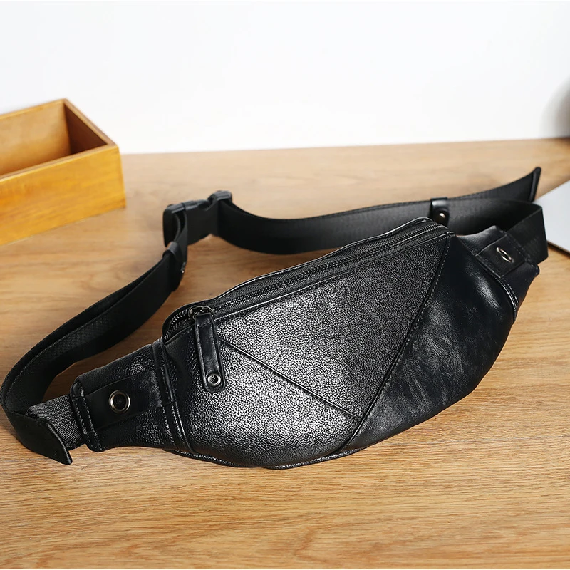 0 : Buy AUGUR Fanny Pack Leather Waist Bag For Men High Quality PU Belt Bag Fashion ...