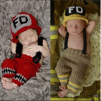 

Lovely Baby Newborn Yarn Photography Props Boys Crochet Clothes Kids Children Handmade Knitted Suits Toddlers Infants Clothes