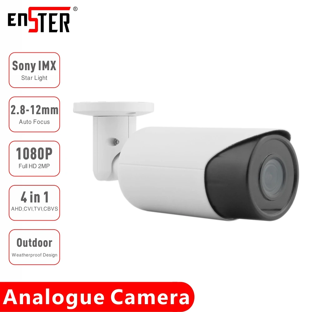 ENSTER TVI CVI CVBS AHD 2MP CCTV Видеокамера Starlight IMX307 наружная погодозащищенная 2 8 12 мм