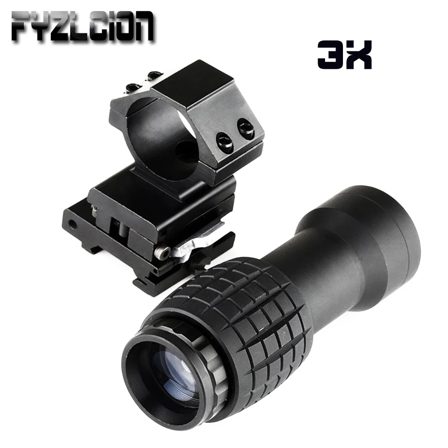 

Tactical 3x magnifier FTS Flip to Side Mount Fits Holographic and Reflex Sight For Military Airsoft