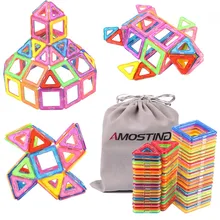 64PCS Kids Magnetic Blocks Construction Enlighten Assembly Building Blocks Toys Kids Educational DIY Plastic Technic Brick