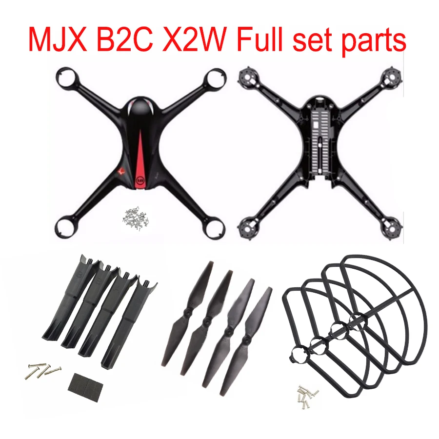 

MJX B2W B2C RC Drone Main Body Shell Cover Propeller Protective Frame Landing Skid And Screw RC Helicopter Fuselage Spare Parts