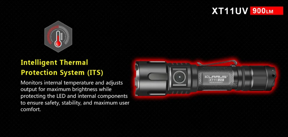 Klarus XT11UV USB Перезаряжаемый светильник-вспышка белый светильник УФ-светильник CREE XP-L V3 3* 365nm UV max 900LM с кабелем для зарядки аккумулятора