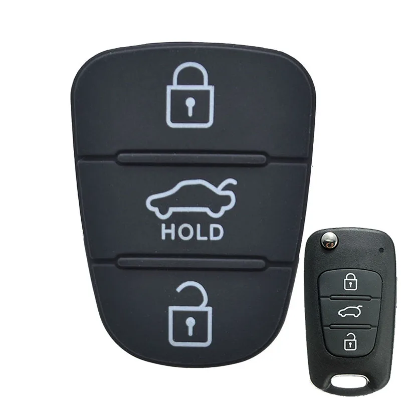 

Replacement Rubber 3 Button Pad For Kia Soul Venga Picanto Rio Sorento Ceed Sportage For Hyundai i20 i30 Remote Key Fob Shell