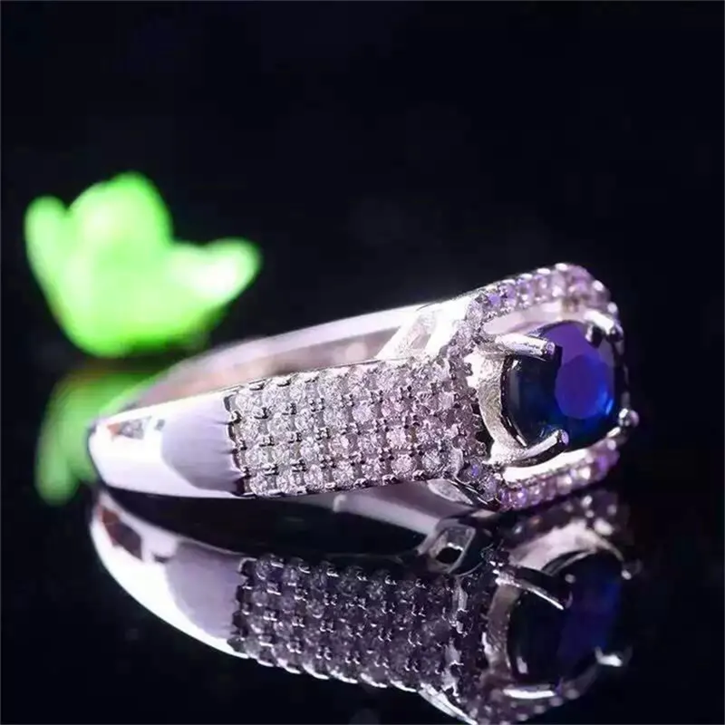 Natural sapphire ring Origin real blue sapphire 925 sterling silver 5*7mm Finger ring Fine jewelry цена Natural sapphire ring Origin real blue sapphire 925 sterling silver 5*7mm Finger ring Fine jewelry цены онлайн