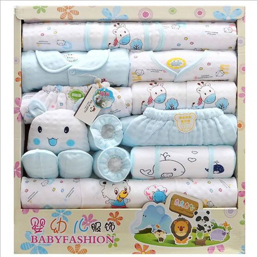 

18 piece 100% Cotton Newborn Baby Clothing Gift Sets Autumn / Winter Thick Infant Clothes Baby Girls Boys Clothes