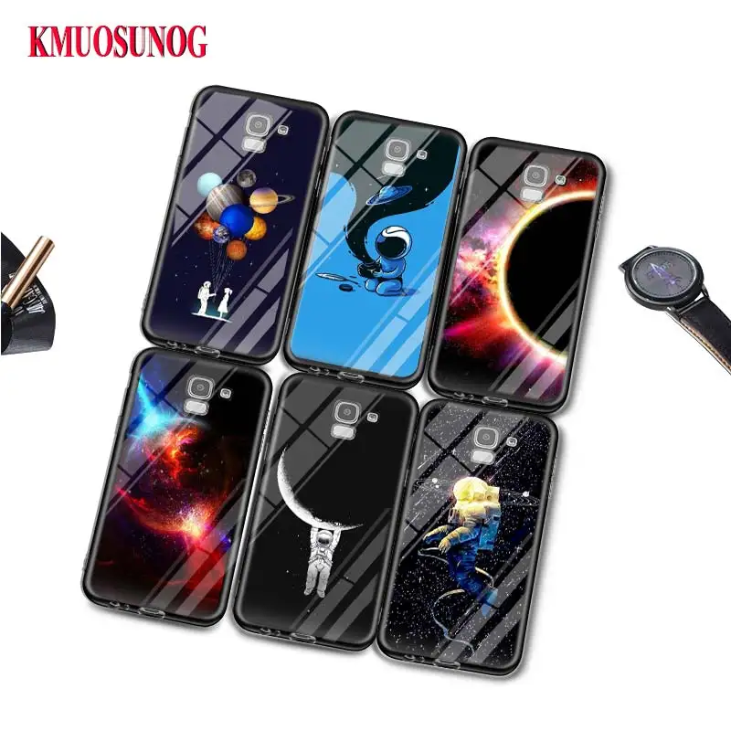 Черный силиконовый чехол Space Love Moon для Samsung Galaxy j8 j7 j6 j5 j4 j3 Plus Prime 2018 2017 2016