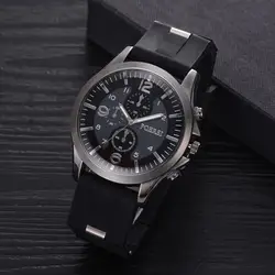 Для мужчин Бизнес часы Пластик ремешок спортивной моды часы имитация кварцевые часы моды случайные роскошный черный Для мужчин s Для