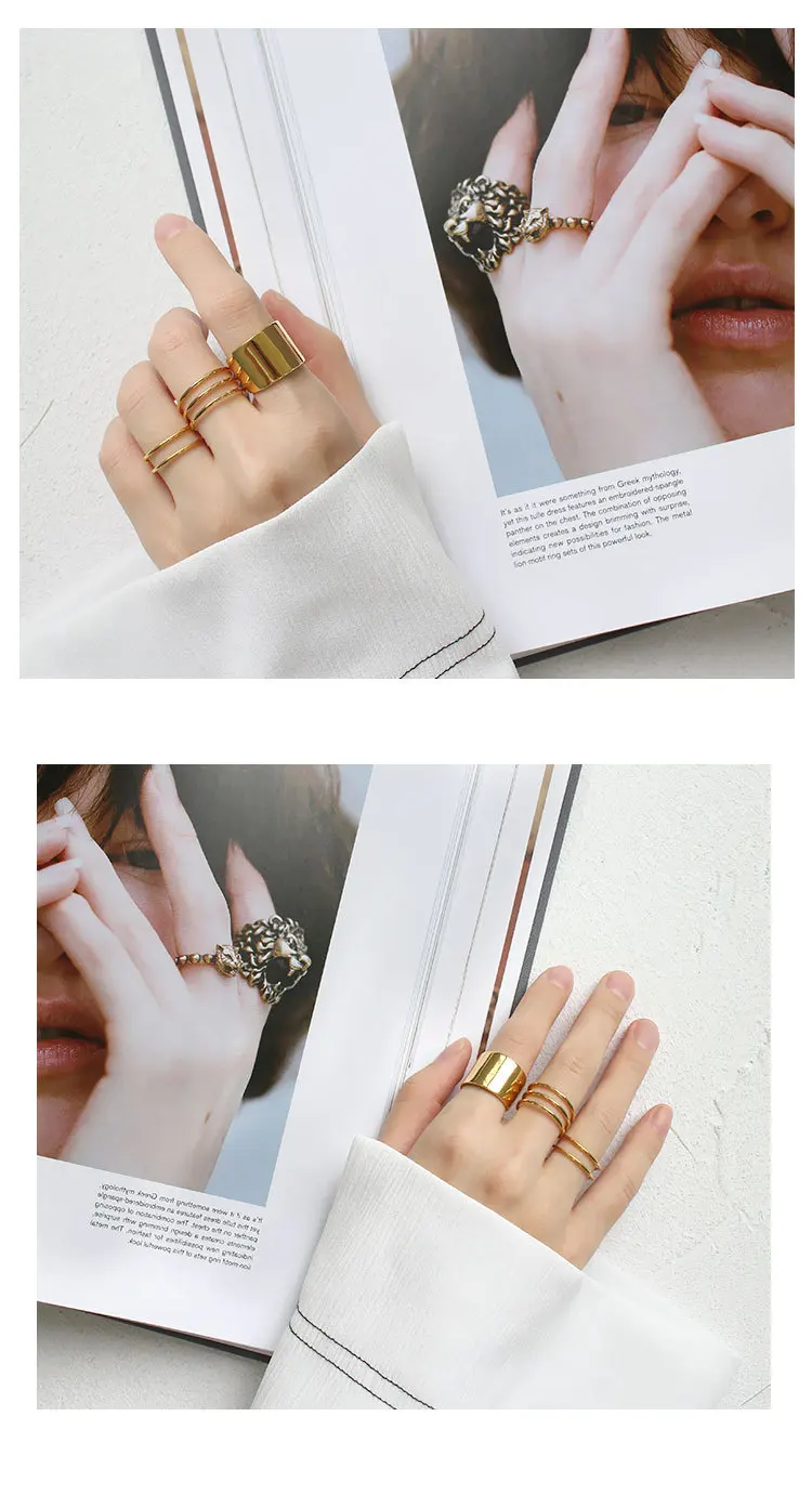 F.I.N.S женские украшения Обручальное золотистое кольцо 925 серебряные женские Большие широкие кольца для вечерние ювелирные изделия лучший подарок