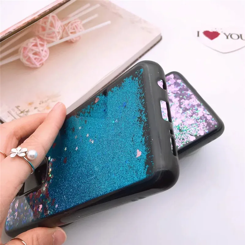 Мягкий ТПУ чехол для Samsung Galaxy S7 edge S8 S9 Plus Dynamic Liquid Bling Quicksand Note 8 9 блестящий A8