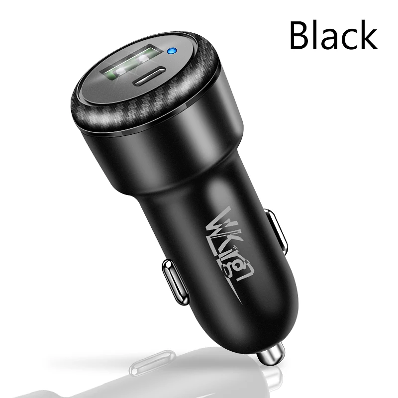 VVKing USB PD type C быстрое автомобильное зарядное устройство 36 Вт Быстрая зарядка 3,0 Для huawei samsung LG Xiaomi OnePlus DASH/SCP/FCP/AFC USB Автомобильное зарядное устройство - Тип штекера: Black
