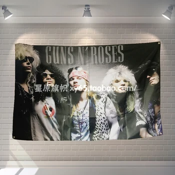 

"GUNS N ROSES" Rock Band Banners Hanging Flag Wall Sticker Cafe Restaurant locomotive club Live background decoration