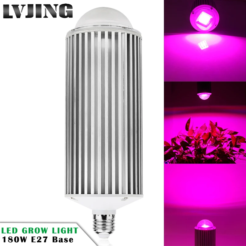 Полный спектр LED Grow Light Cob 180W 42Red + 18Blue E27 светодиодная лампа для выращивания