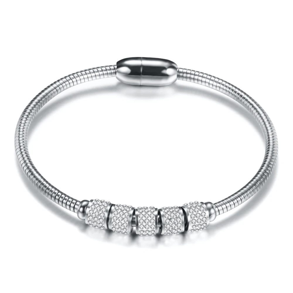 Fashion Woman Bracelet and Bangles With Magnetic Clasp Women Stainless Steel Bracelet Bangles Jewelry
