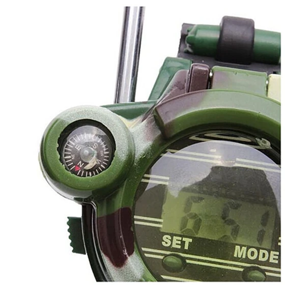 HOT SALE 2PCS Children Toy Walkie Talkie Child Watches Interphone Outdoor Magical - Цвет: Army Green