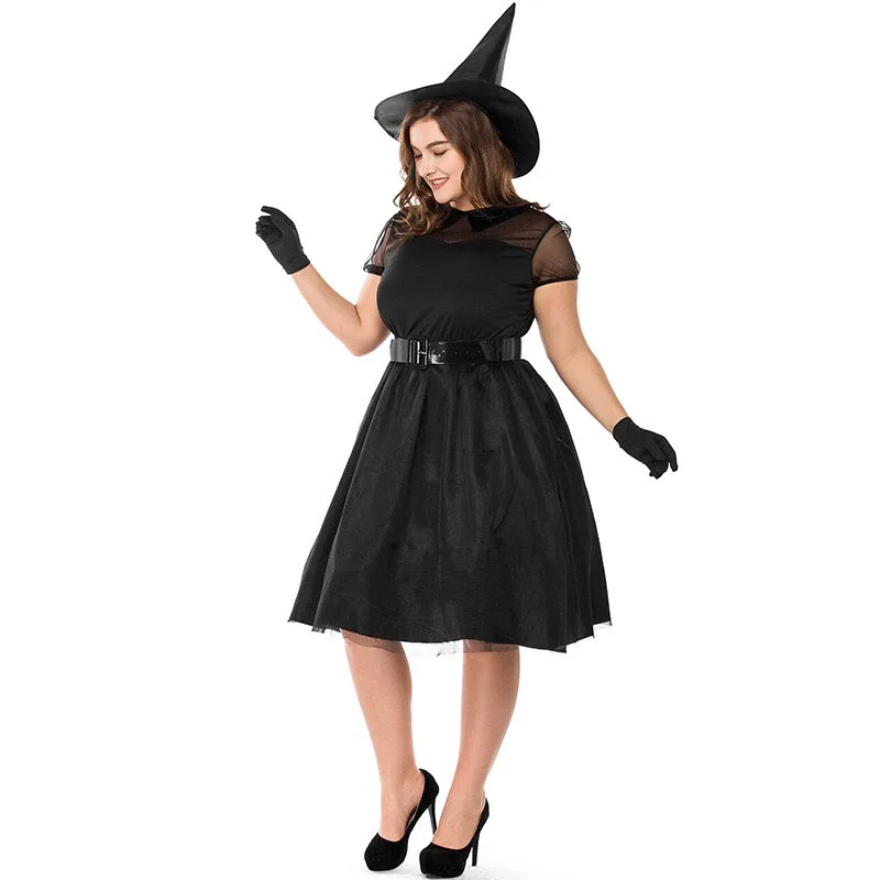 Взрослый Женский Хэллоуин ведьма костюм волшебник унций нечестивый Волшебная черная остроконечная шляпа набор Косплей вечерние готические платья для дам m-xxxl
