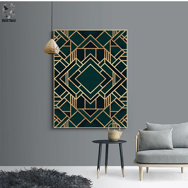 Classic Cube Geometric Canvas Painting Wall Art Posters and Prints