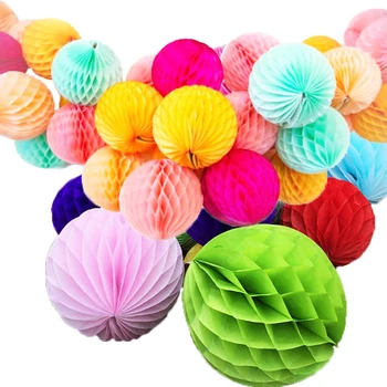 

HAOCHU Large Size Tissue Paper Honeycomb Balls 12''(30cm) For Wedding Birthday Party Decorations Home Garden 5pcs/lot