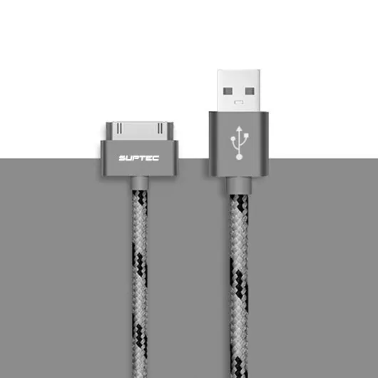 SUPTEC 2.4A USB кабель для iPhone 4S 4 2 м 3 м нейлоновый Плетеный 30 Pin кабель для быстрой зарядки и синхронизации данных для iPad 1 2 3 iPod Nano - Цвет: Colorful Grey