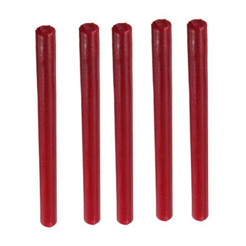 

HOT-5pcs sealing wax Stamp Stick Baton Vintage Flexible Round For Sealing Postal letter flash wine red