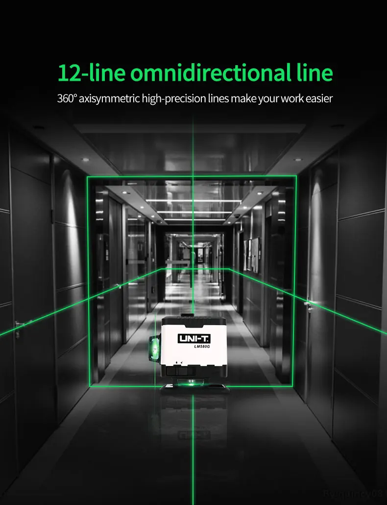 UNI-T LM572G/LM573G/LM573LD/LM580G 8 линий/12 линий 3D зеленый лазерный уровень 360 градусов горизонтальный вертикальный крест лазерный метр тестер