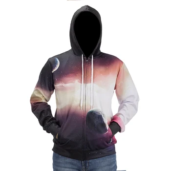 

YFFUSHI Male 3d Hoodies Galaxy Print 3D Zipper Coat Men 5XL Sweatshirt Men Hooded Hoodies Casual Planet Cool Tops Oversized