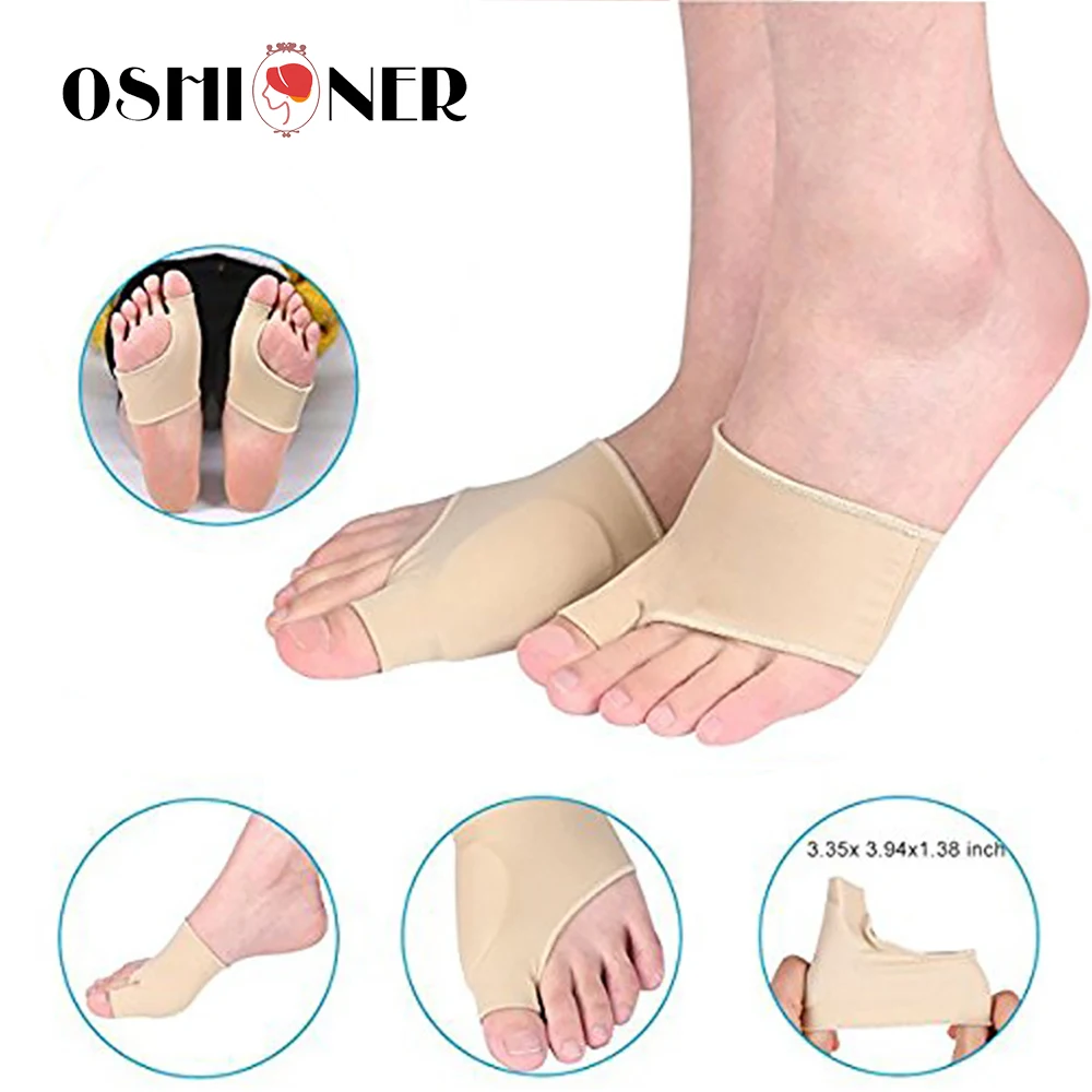 

2Pcs Thumb Valgus Protector Silicone Gel Foot Fingers Two Hole Toe Separator Bunion Adjuster Hallux Feet Massager Day Night Use