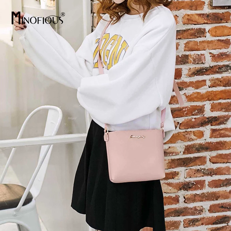 MINOFIOUS الأزياء عارضة الهاتف عملة حقيبة كتف صغيرة المرأة بو الجلود حقيبة ساع الصلبة مخلب سستة Crossbody البسيطة حقيبة