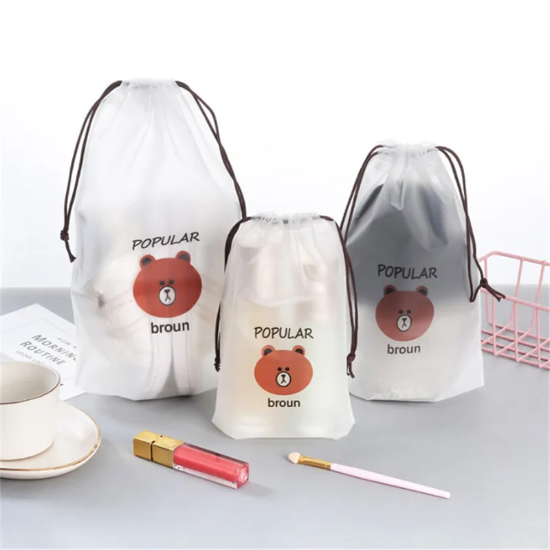 

Cartoon Bear Transparent Travel Cosmetic Bag Make Up Case Women Waterproof Makeup Beauty Wash Organizer Toiletry Storage Kit Box