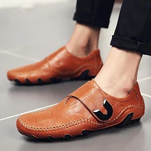 LAISUMK Brand Soft Genuine Leather Loafers Men Causal Boat Shoes Moccasins Designer Sneakers Flats Slip On Male Shoes Footwear christia bella men s leisure leather flats shoes brand designer metal toe slip on boat shoes zebra pattern charm men party shoes