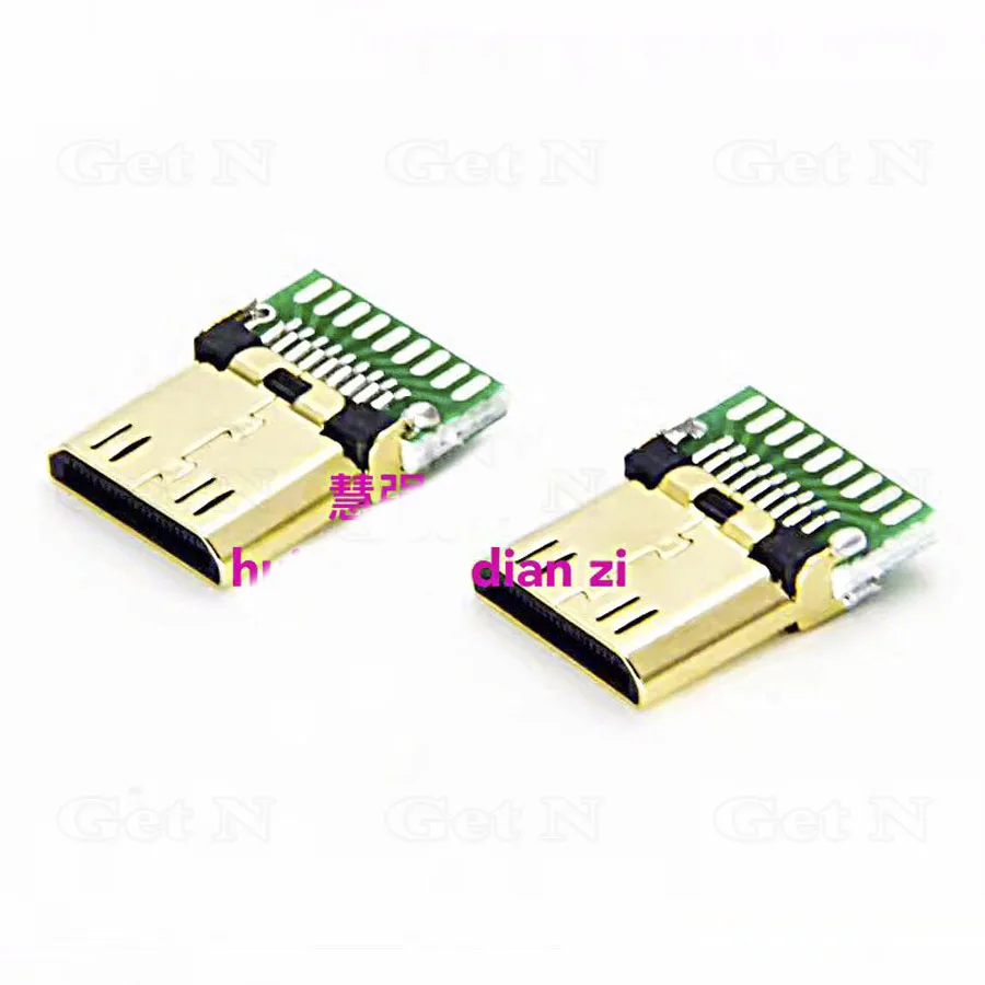 20pcs 19 pin Mini HDMI Plug HMDI Male Connector with Gilded Copper