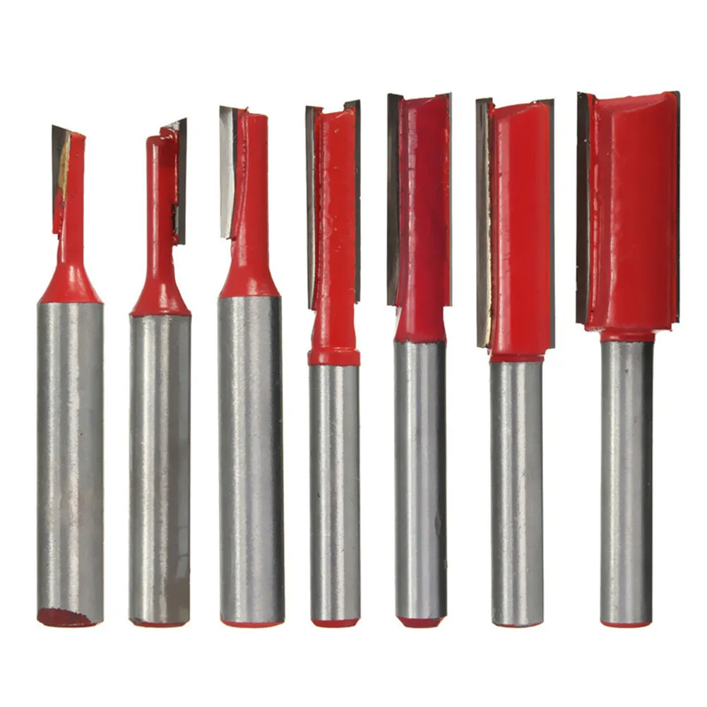 1 шт. 1/4 &quot1/8&quot 1/2 &quotлезвие для обработки древесины Двойные Флейты прямые фрезы