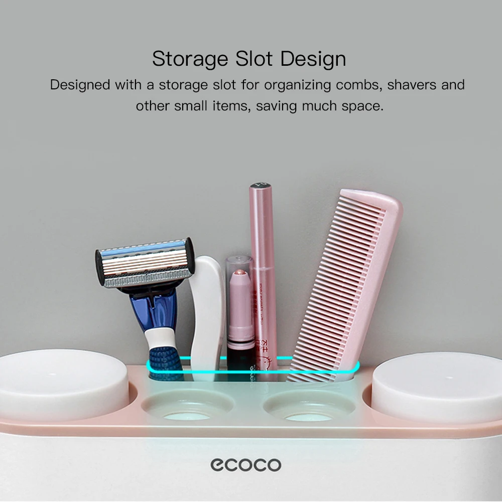 ECOCO настенный держатель для зубной щетки автоматический выдавливающий Диспенсер зубной пасты, для зубной щетки чашка для зубной пасты ХРАНЕНИЕ Аксессуары для ванной комнаты