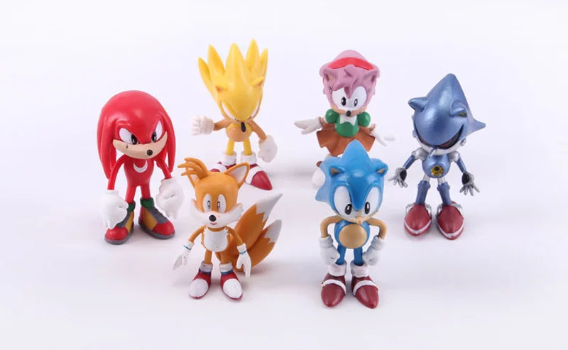 6 шт. Высокое качество X SEGA Соник Ежик Коллекция фигурку модель 2 5 дюймов см