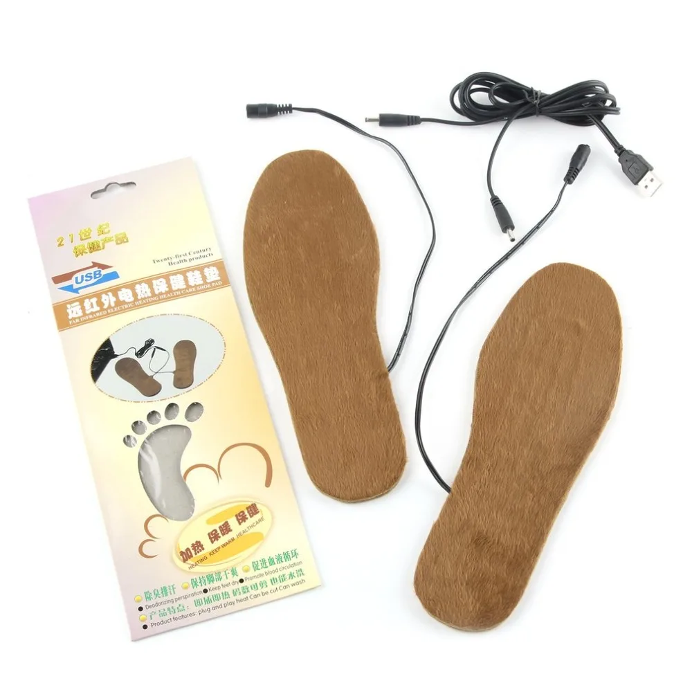 1 пара Cuttable Зима Электрические Обогреватели стельки для обуви USB обогреватель для стоп мягкая обувь колодки подушки удобные