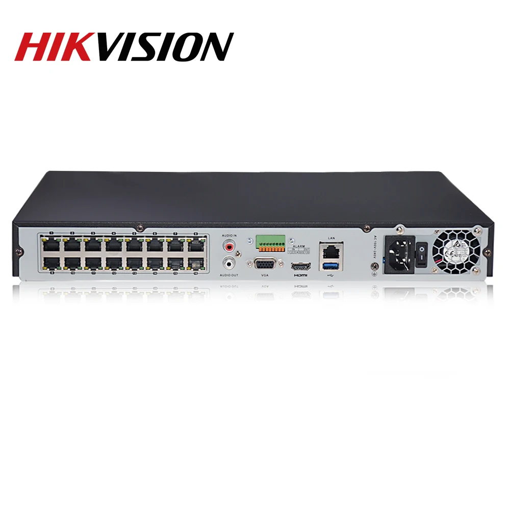 HIK POE NVR DS-7616NI-K2/16 P 16CH H.265 12mp POE NVR для поддержки ip-камеры двухстороннее аудио HIK-CONNECT