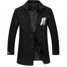 Мужчины Шерстяные Пальто Средней длины Новое Прибытие Осень Зима Slim Fit Пальто Марка Плюс Размер М-5XL Случайный Шерстяной Жакет пальто F2326