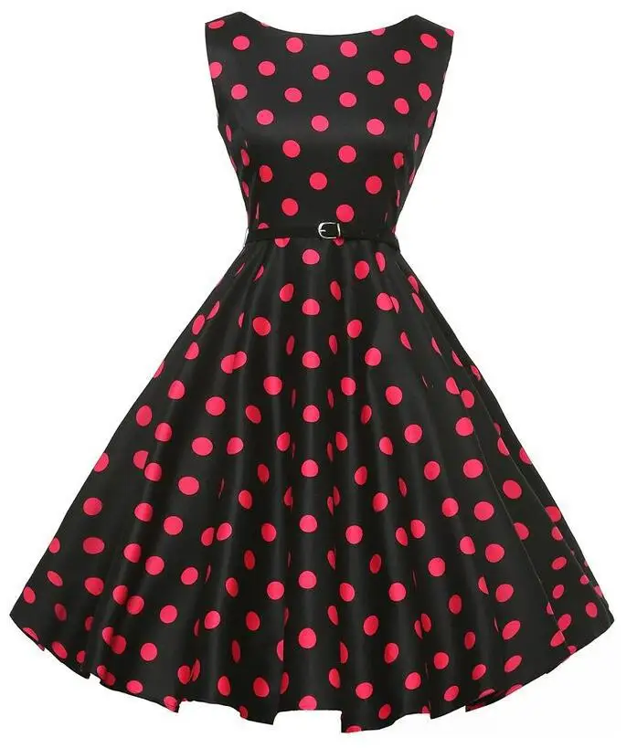 2017 Женское Платье Vestidos ретро 1950s 60s винтажное платье в горошек Pinup рокабилли
