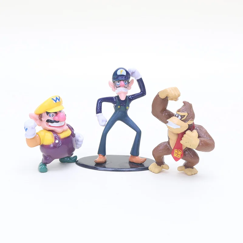 Набор фигурок Super Mario Bros Луиджи Варио валуиджи Ослик Конг жаба в форме персика