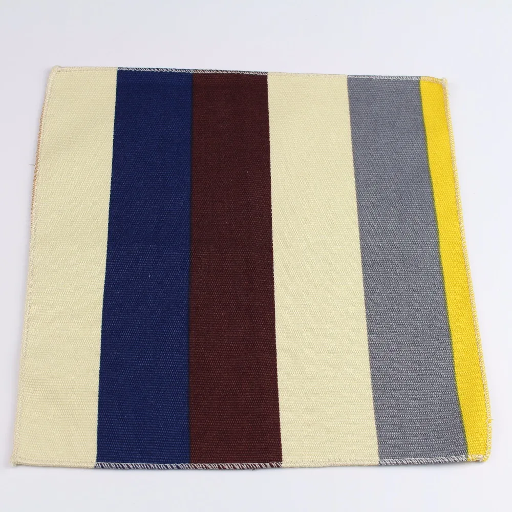 Pocket Square Handkerchief Scarves Vintage Linen Men's Strip Star Map Handkerchiefs